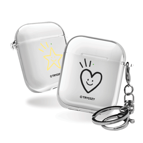 디자인 에어팟1,2세대 클리어케이스 커플