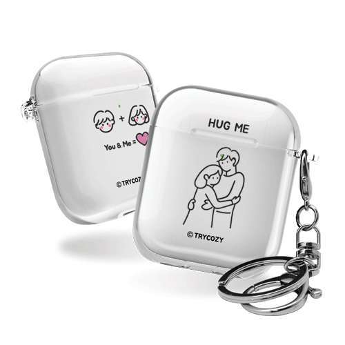 디자인 에어팟1,2세대 클리어케이스 커플드로잉