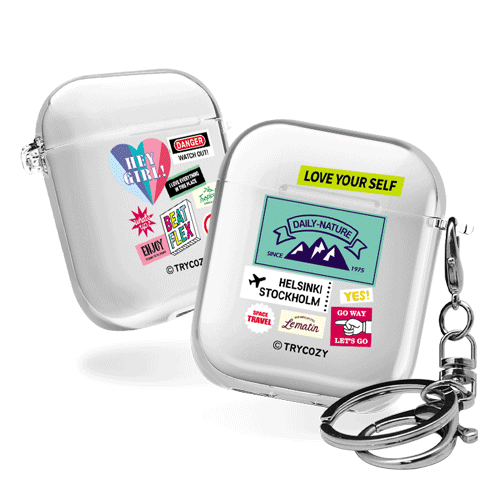 디자인 에어팟1,2세대 클리어케이스 패치시리즈