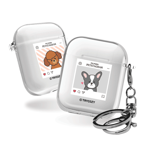 디자인 에어팟1,2세대 클리어케이스 펫스타그램