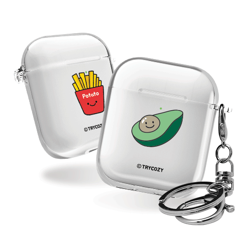 디자인 에어팟1,2세대 클리어케이스 푸드시리즈