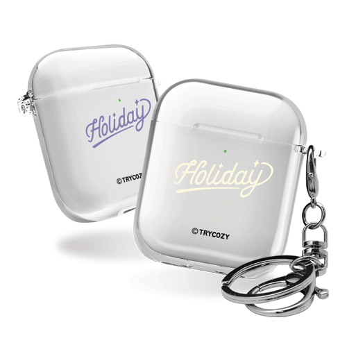 디자인 에어팟1,2세대 클리어케이스 홀리데이