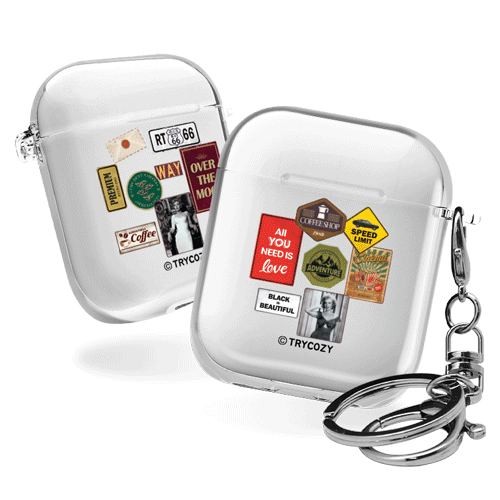 디자인 에어팟1,2세대 클리어케이스 레트로패치