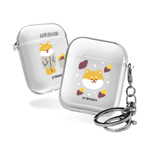 디자인 에어팟1,2세대 클리어케이스 겨울동물
