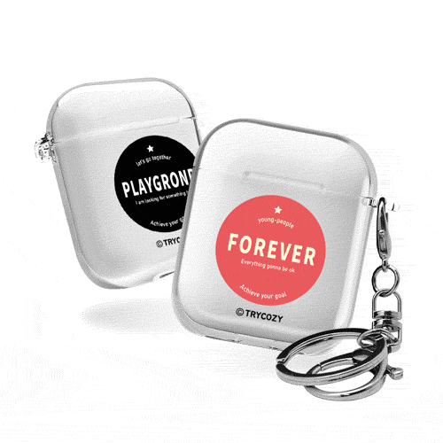 디자인 에어팟1,2세대 클리어케이스 서클타이포