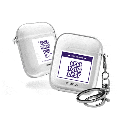 디자인 에어팟1,2세대 클리어케이스 타이포라벨