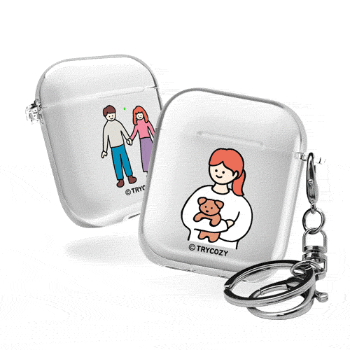디자인 에어팟1,2세대 클리어케이스 가족
