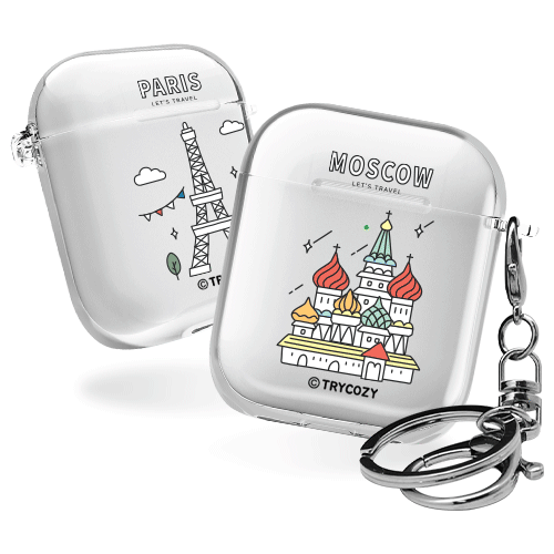 디자인 에어팟1,2세대 클리어케이스 트래블