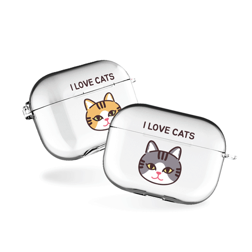 고양이얼굴 에어팟프로/에어팟프로2 클리어케이스