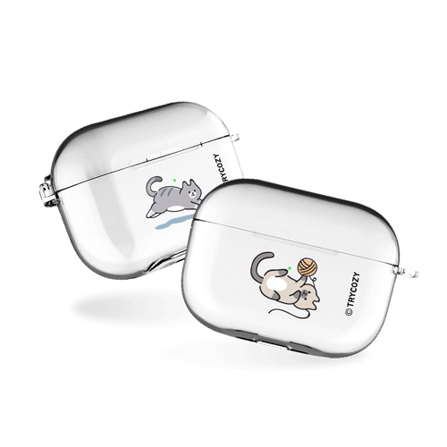 냥이의하루 에어팟프로/에어팟프로2 클리어케이스