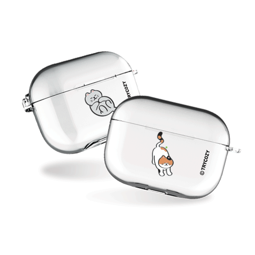 뚱냥이 에어팟프로/에어팟프로2 클리어케이스