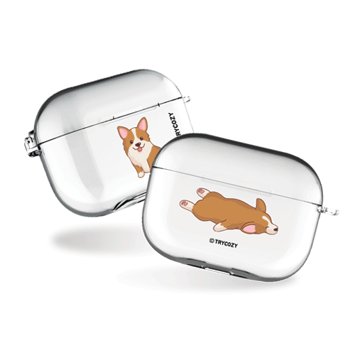 웰시코기 에어팟프로/에어팟프로2 클리어케이스