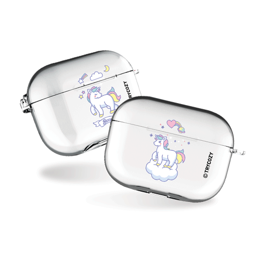 파스텔유니콘 에어팟프로/에어팟프로2 클리어케이스