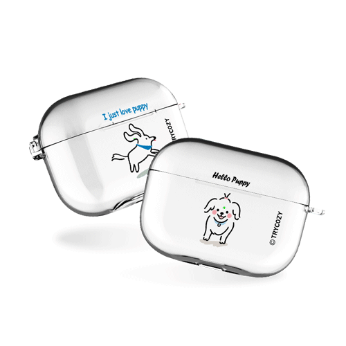 헬로퍼피 에어팟프로/에어팟프로2 클리어케이스