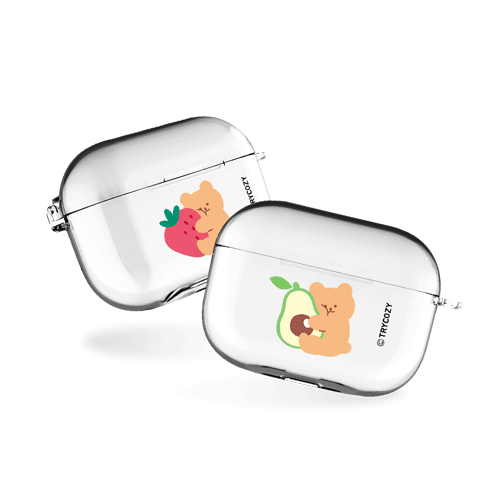 러브베어과일 에어팟프로/에어팟프로2 클리어케이스