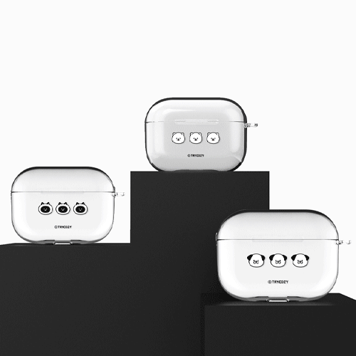 냥이멍뭉 페이스 에어팟프로/에어팟프로2 클리어케이스