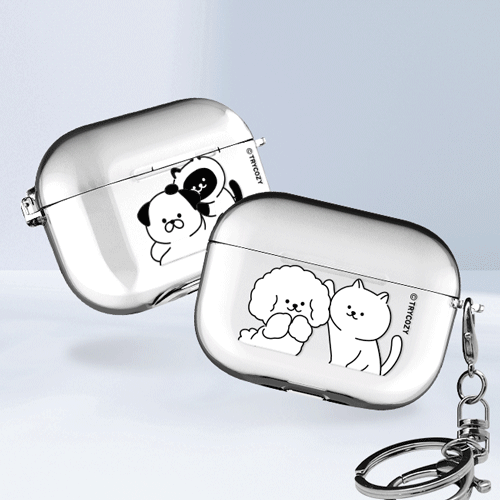 냥이멍뭉 에어팟프로/에어팟프로2 클리어케이스
