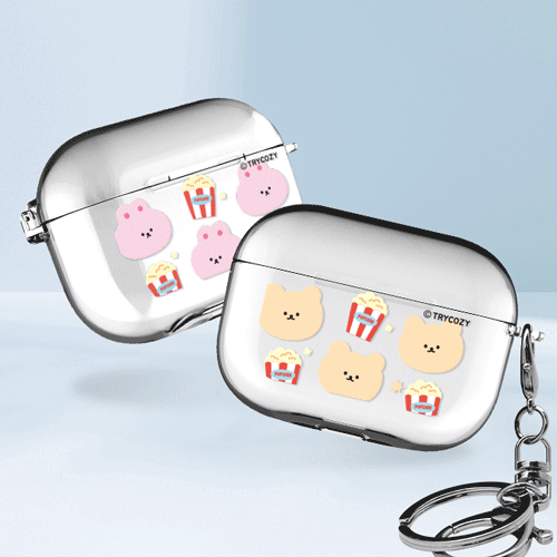 팝콘패턴 에어팟3세대 클리어케이스