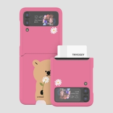 [TryCozy] 쿼카 플라워 갤럭시Z플립시리즈 카드 3D곡면하드케이스