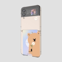 [TryCozy] 쿼카 플라워 갤럭시Z플립시리즈 클리어 카드 하드케이스