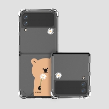 [TryCozy] 쿼카 플라워 갤럭시Z플립시리즈 투명범퍼케이스