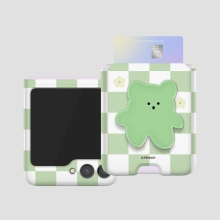 [TryCozy] 스윗베어 패턴 에폭시톡 갤럭시Z플립시리즈 카드 3D곡면하드케이스