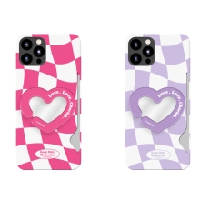 [TryCozy] 하트 체커보드 미러 스마트톡 카드 3D곡면하드케이스