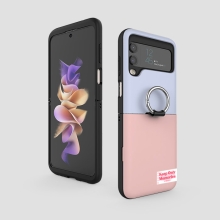 [TryCozy] 투톤 라벨 파스텔 갤럭시Z플립시리즈 고리형 카드도어범퍼케이스