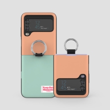 [TryCozy] 투톤 라벨 컬러팝 갤럭시Z플립시리즈 고리형 카드도어범퍼케이스