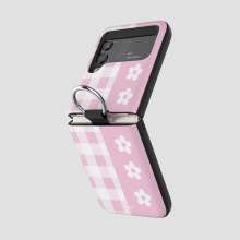 [TryCozy] 플라워 하프 갤럭시Z플립시리즈 고리형 카드도어범퍼케이스