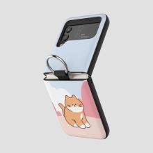 [TryCozy] 야옹이 풍경 갤럭시Z플립시리즈 고리형 카드도어범퍼케이스