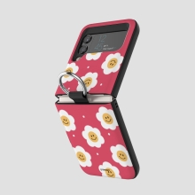 [TryCozy] 스마일플라워 갤럭시Z플립시리즈 고리형 카드도어범퍼케이스