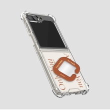 [TryCozy] 사각 레터링 미러 스마트톡 갤럭시Z플립시리즈 투명범퍼케이스