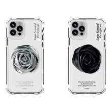 [TryCozy] 레더 타이포 로즈 스마트톡 클리어 에어쿠션 젤하드케이스