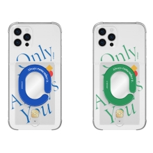 [TryCozy] 세리프 레터링 미러 스마트톡 클리어 에어쿠션 카드젤리케이스