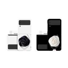 [TryCozy] 새틴 레터링 로즈 스마트톡 갤럭시Z플립시리즈 카드 3D곡면하드케이스