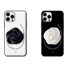 [TryCozy] 새틴 레터링 로즈 스마트톡 카드도어범퍼케이스