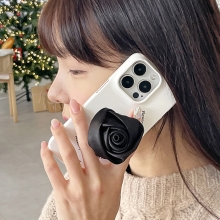 [TryCozy] 새틴 레터링 3D곡면하드케이스+로즈 스마트톡