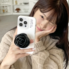 [TryCozy] 레더 타이포 3D곡면하드케이스+로즈 스마트톡