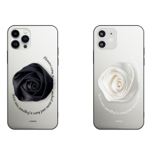 [TryCozy] 새틴 레터링 로즈 스마트톡 미러범퍼케이스