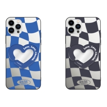 [TryCozy] 하트 체커보드 미러 스마트톡 미러범퍼케이스