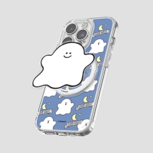 [TryCozy] 유령 굿나잇 클리어 렌즈가드 마그네틱 젤하드 케이스+투명 마그네틱 톡