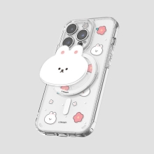 [TryCozy] 바니 플라워 클리어 렌즈가드 마그네틱 젤하드 케이스+투명 마그네틱 톡