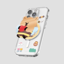 [TryCozy] 꿀벌 쿼카 클리어 렌즈가드 마그네틱 젤하드 케이스+투명 마그네틱 톡