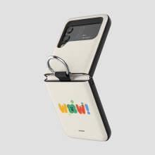 [TryCozy] 말랑말랑 키치 레터링 갤럭시Z플립시리즈 고리형 카드도어범퍼케이스