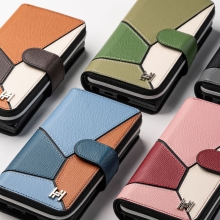 라피네 콤비 소가죽 지퍼 다이어리 케이스