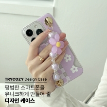 [TryCozy] 플라워하프 체인 카드투명하드케이스