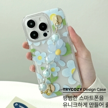 [TryCozy] 플라워드로잉 체인 카드투명하드케이스