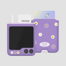 [TryCozy] 스마일데이지 패턴 갤럭시Z플립시리즈 카드 3D곡면하드케이스