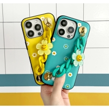 [TryCozy] 스마일데이지 패턴 체인 카드도어범퍼케이스